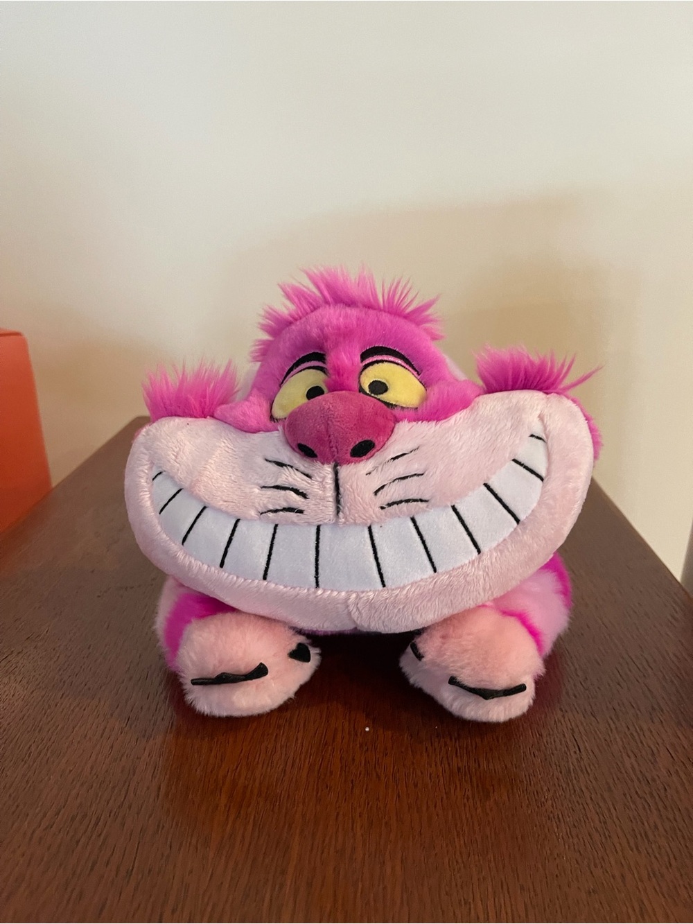 Disney Pink Cheshire Cat Plush – Bright Pink & Light Pink Striped Stuffed Animal